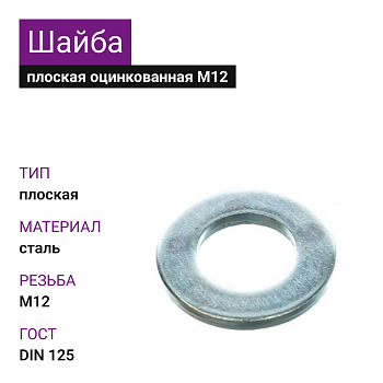 Шайба оцинкованная М12 DIN 125