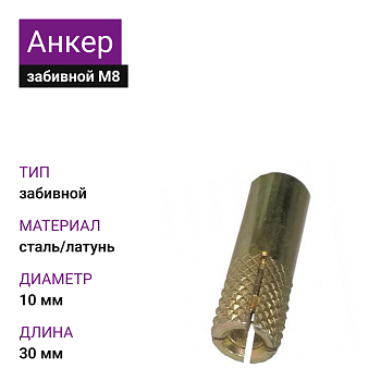 Анкер забивной М8 10х30 (100шт)